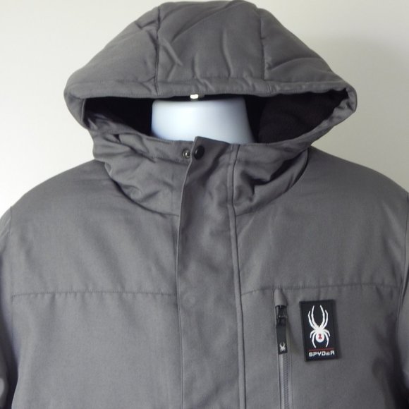 SPYDER POLAR Parka Jacket Waterproof ThermaWEB Insulation Gray Men’s XL NWT - Picture 9 of 15